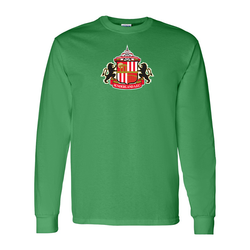 Men's  Sunderland AFC Soccer Gildan Heavy Cotton Long Sleeve T-Shirt