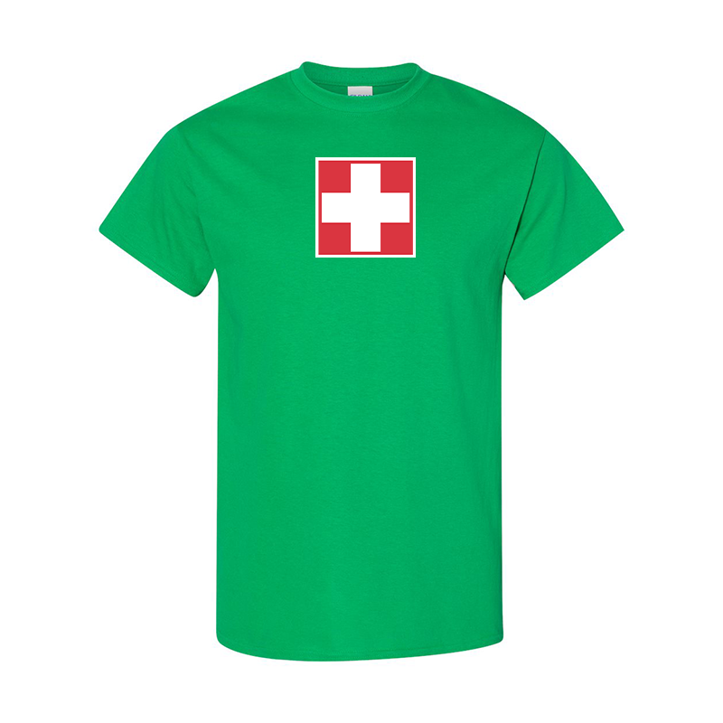 Men's Switzerland National Football Soccer Team Gildan Heavy Cotton T-Shirt
