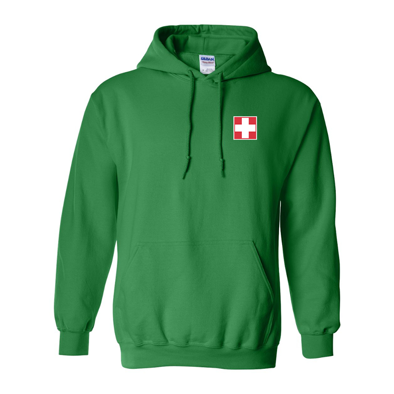 Men's  Switzerland National Football Soccer Team Gildan  Heavy Blend Hooded Sweatshirt