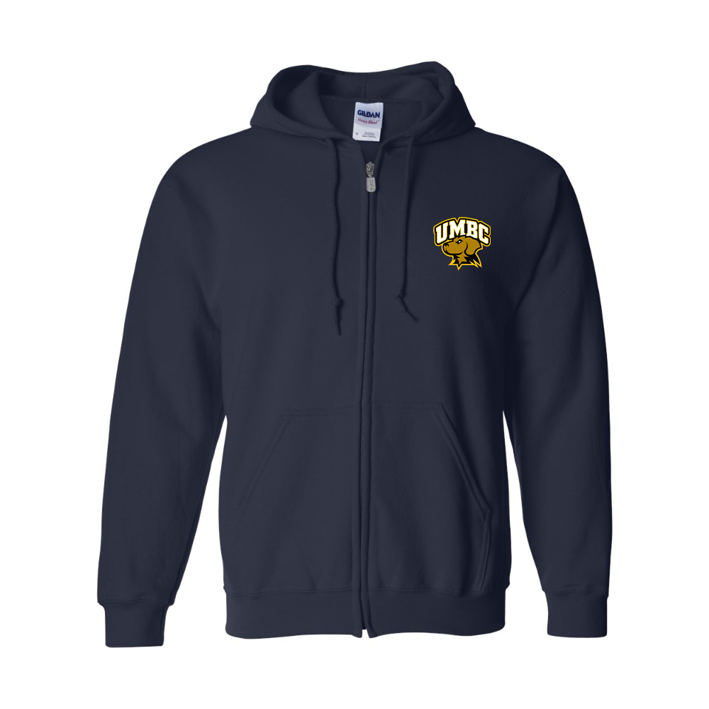 Men's UMBC Retrievers JERZEES NuBlend Full-Zip Hooded Sweatshirt