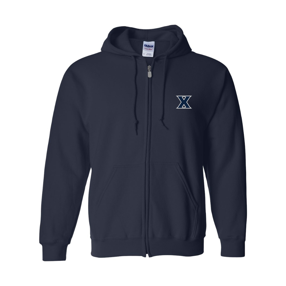 Men's Xavier Musketeers  JERZEES NuBlend Full-Zip Hooded Sweatshirt