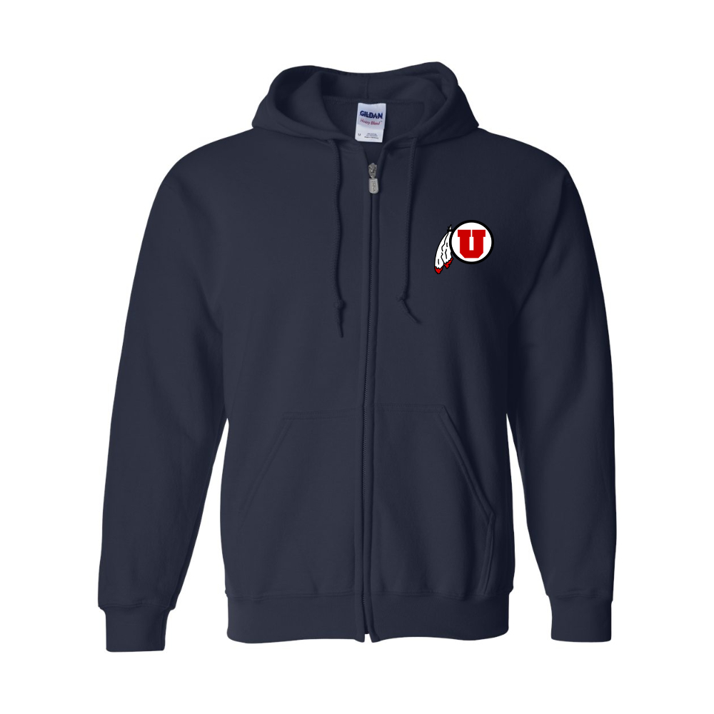 Men's Utah Utes JERZEES NuBlend Full-Zip Hooded Sweatshirt