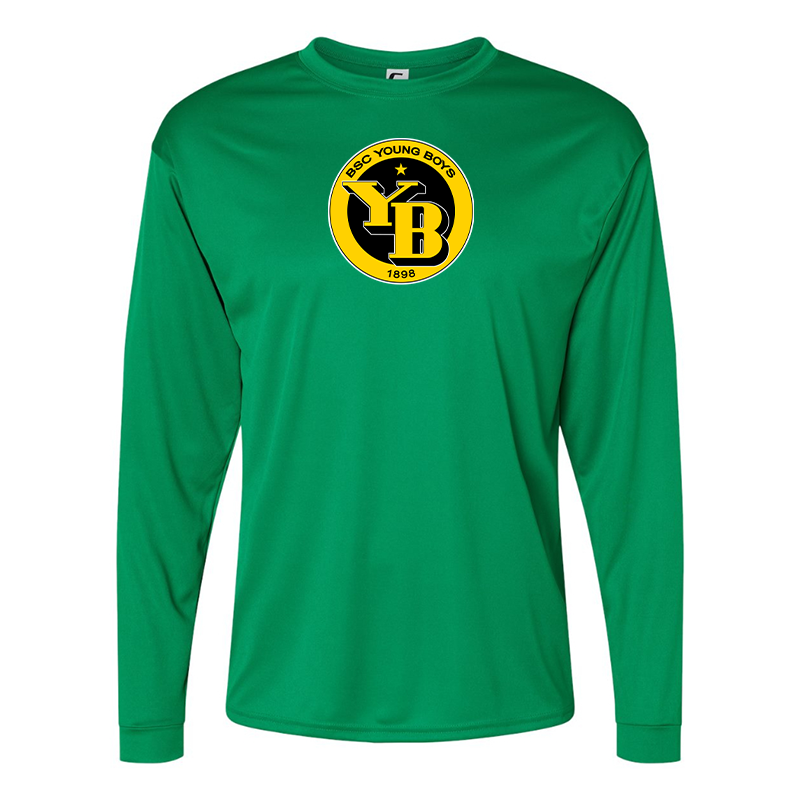 Men's  Young Boys Soccer Performance Long Sleeve T-Shirt