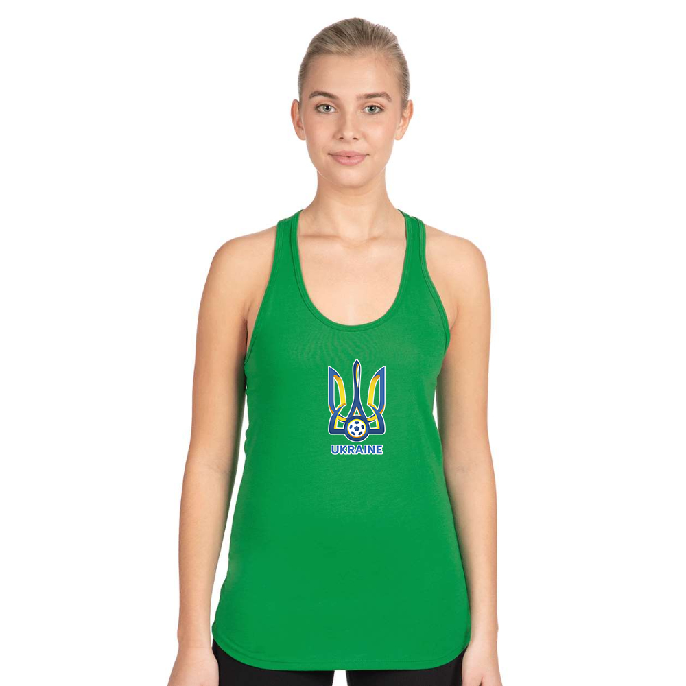 Women's Ukraine National Football Soccer Team Next Level Ideal Racerback Tank