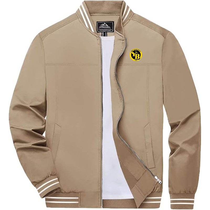 Men's  Young Boys Soccer Zip-Up Bomber Jacket  Ribbed Collar and Cuffs Outerwear