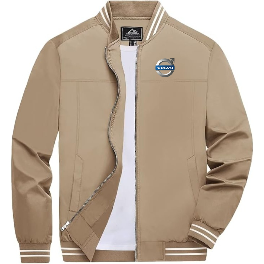 Men's Volvo car Lightweight Zip-Up Bomber Jacket  Ribbed Collar and Cuffs Outerwear