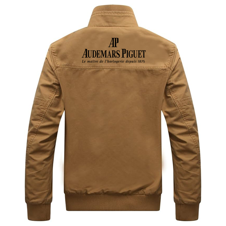 Men's  Audemars-Piguet Dwar Casual Washed Cotton Military Outdoor Jackets with Shoulder Straps