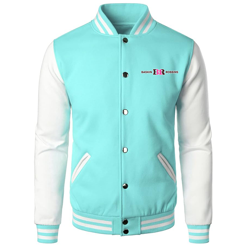 Men's  Baskin-Rоbbins Varsity Baseball Jacket Cotton Blend Letterman Jackets
