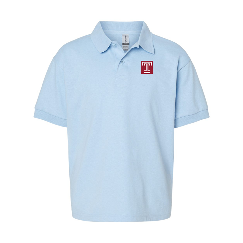 Youth Temple Owls Gildan Dry Blend Jersey Polo