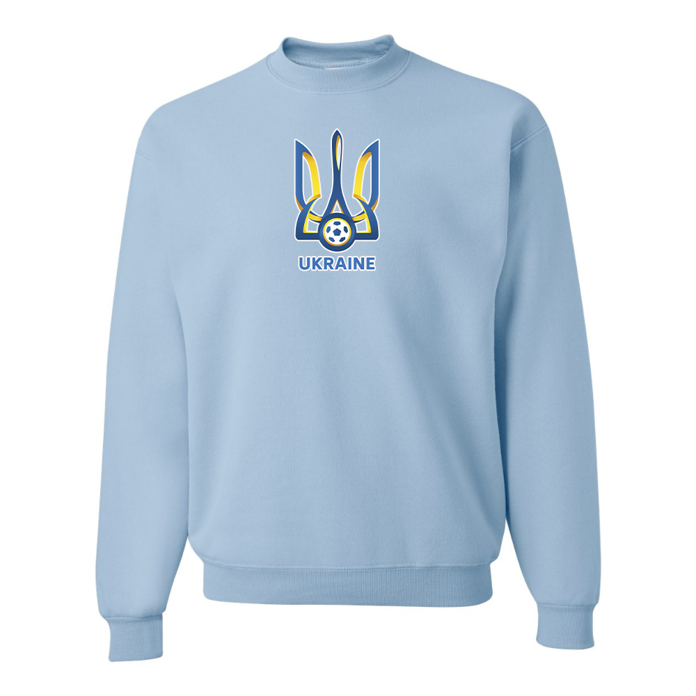 Men's Ukraine National Football Soccer Team  JERZEES NuBlend Crewneck Sweatshirt