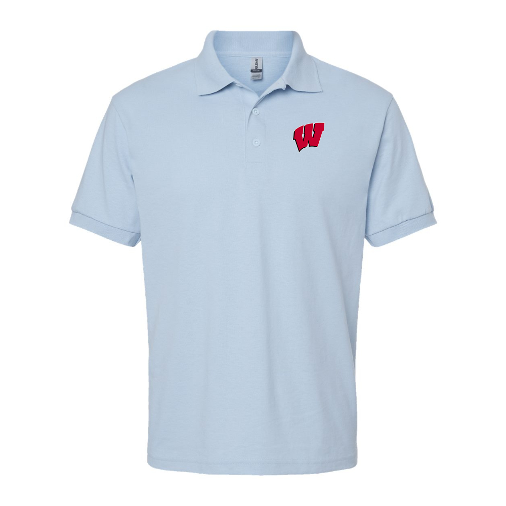 Men's Wisconsin Badgers Gildan Dry Blend Jersey Polo