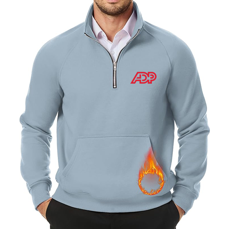 Men's  ADP JMIERR Quarter Zip Pullover Heavy Sweatshirts Warm Fleece Sweatshirt Polo Shirt with Pockets
