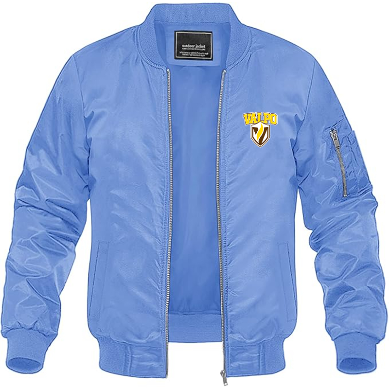 Men's Valparaiso Crusaders  Lightweight Bomber Jacket Windbreaker Softshell Varsity Jacket Coat