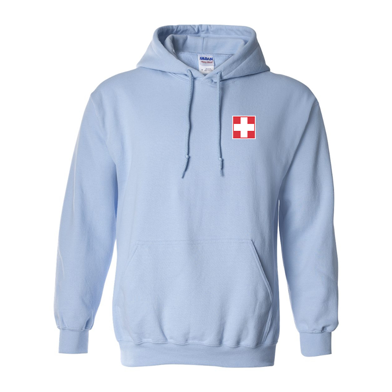 Men's  Switzerland National Football Soccer Team Gildan  Heavy Blend Hooded Sweatshirt