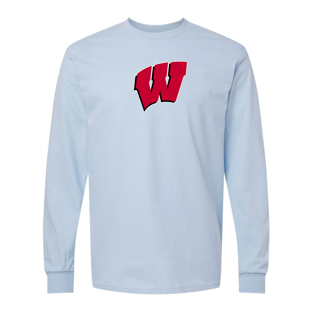 Men's Wisconsin Badgers Gildan Heavy Cotton Long Sleeve T-Shirt