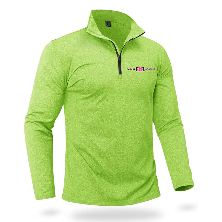 Men's Baskin-Rоbbins Boladeci Men_s Quarter Zip Pullover Premium Fleece Lined Heather Long Sleeve Golf Shirts Midweight 1_4 Half Zip Sweatshirts