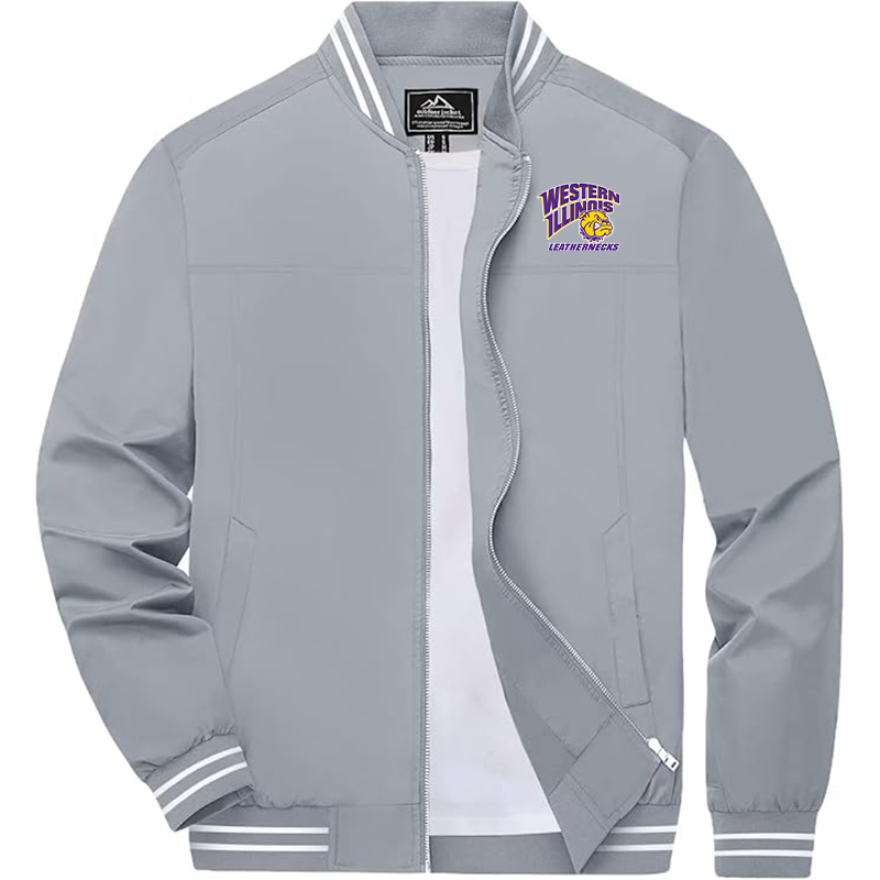Men's Western Illinois Leathernecks Lightweight Zip-Up Bomber Jacket  Ribbed Collar and Cuffs Outerwear Western Carolina Catamounts