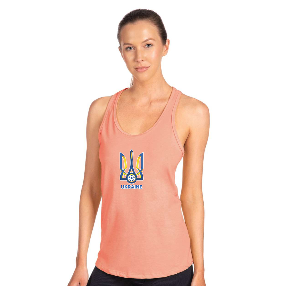 Women's Ukraine National Football Soccer Team Next Level Ideal Racerback Tank