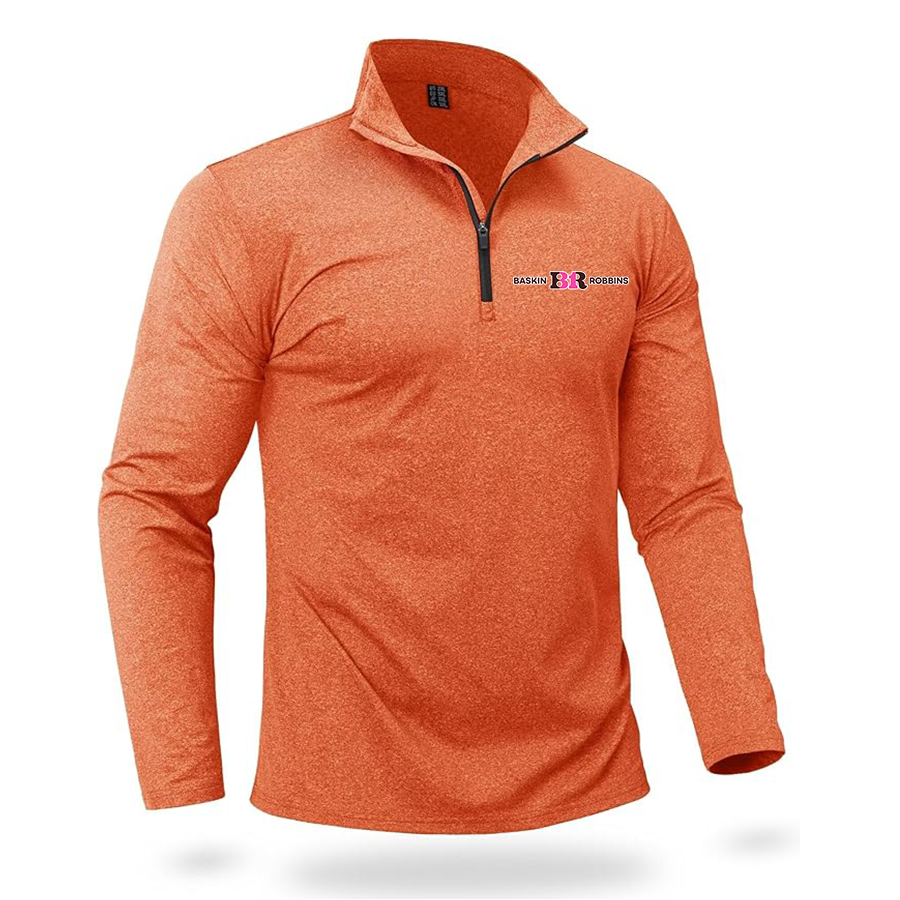 Men's Baskin-Rоbbins Boladeci Men_s Quarter Zip Pullover Premium Fleece Lined Heather Long Sleeve Golf Shirts Midweight 1_4 Half Zip Sweatshirts