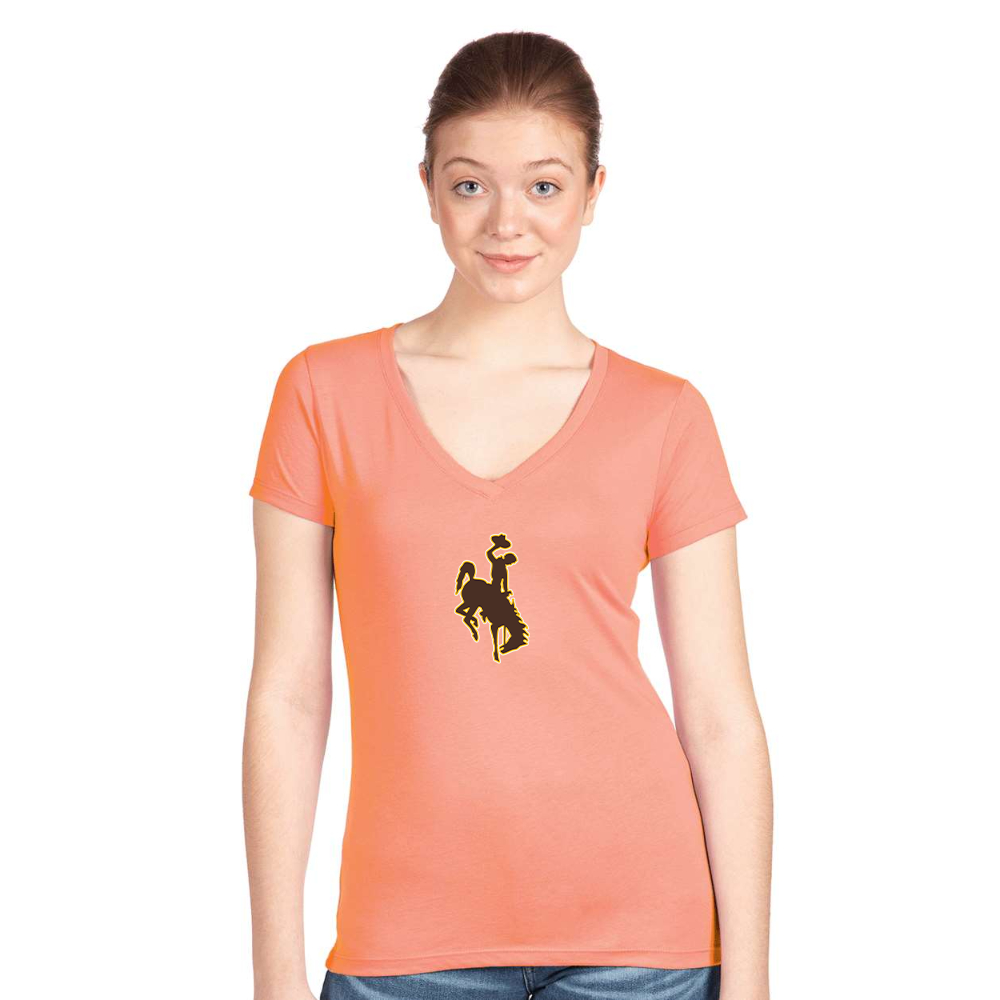 Women's Wyoming Cowboys Next Level V-Neck T-Shirt