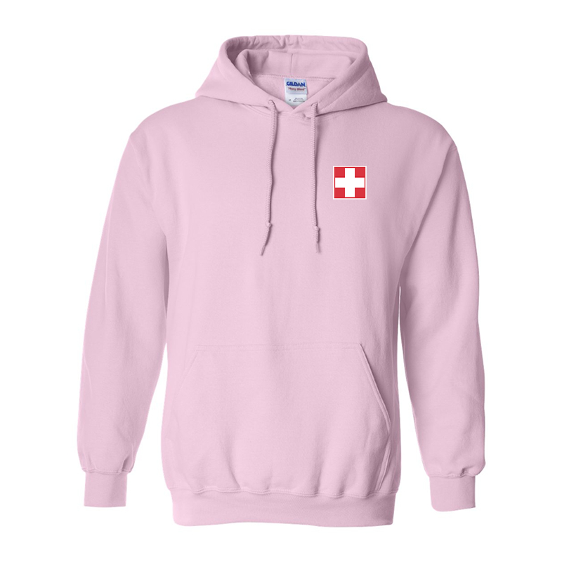 Men's  Switzerland National Football Soccer Team Gildan  Heavy Blend Hooded Sweatshirt
