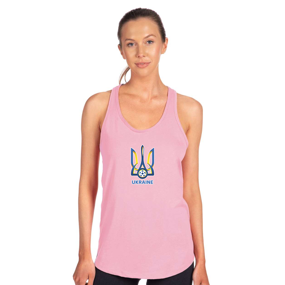 Women's Ukraine National Football Soccer Team Next Level Ideal Racerback Tank