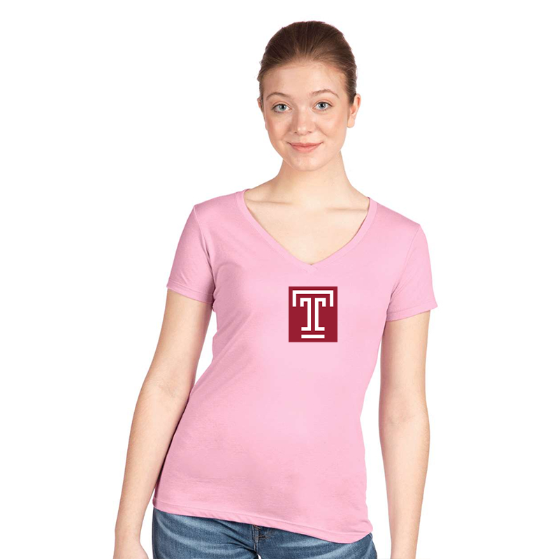 Women's Temple Owls  Next Level V-Neck T-Shirt