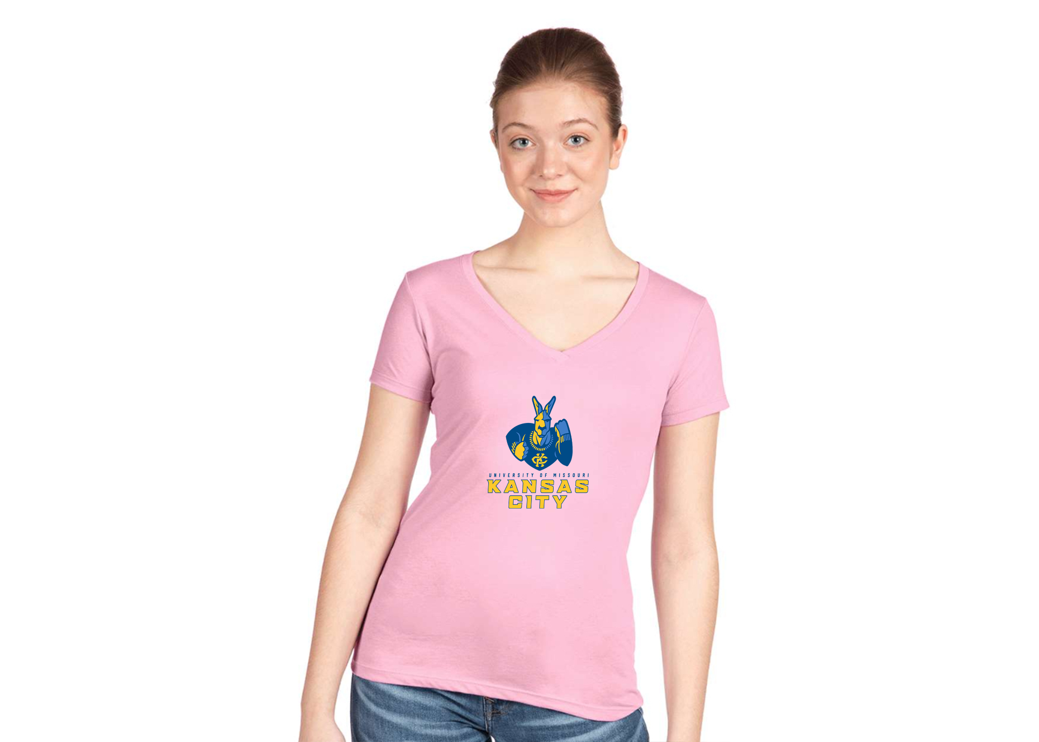 Women's UMKC Kangaroos Next Level V-Neck T-Shirt