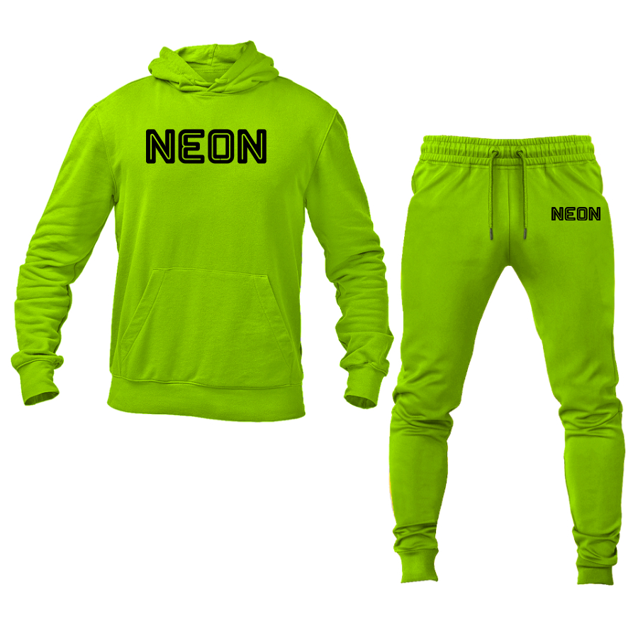 Men's Neon Logo Hoodie Joggers Set