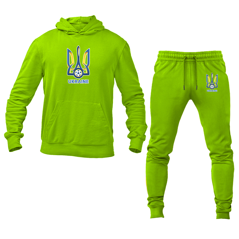 Men's Ukraine National Football Soccer Team Hoodie Joggers Set