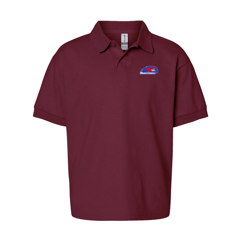 Youth UMass Lowell River Hawks Gildan Dry Blend Jersey Polo