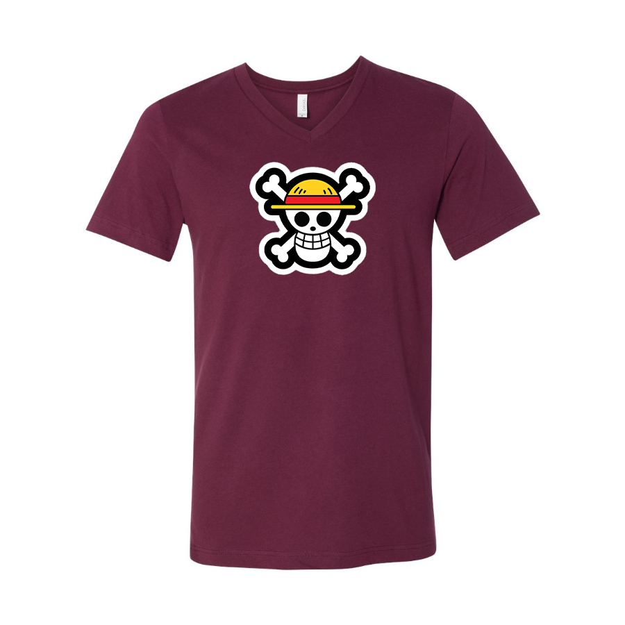 Men's Strawhat BELLA + CANVAS - Jersey V-Neck T-Shirt