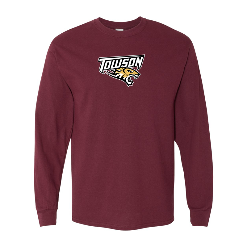 Men's Towson Tigers Gildan Heavy Cotton Long Sleeve T-Shirt