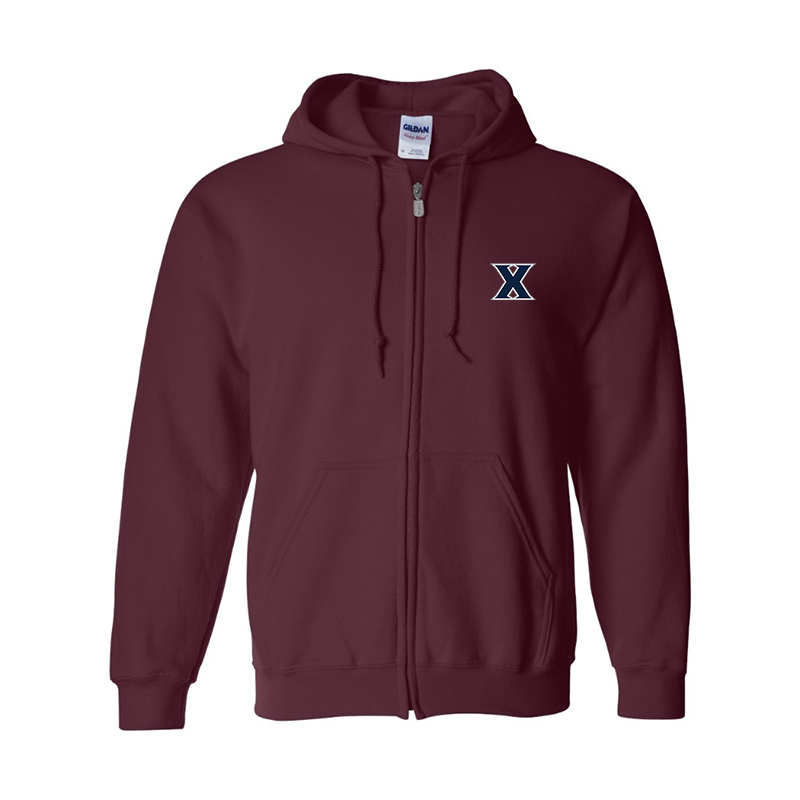Men's Xavier Musketeers Gildan  Heavy Blend Full Zip Hooded Sweatshirt