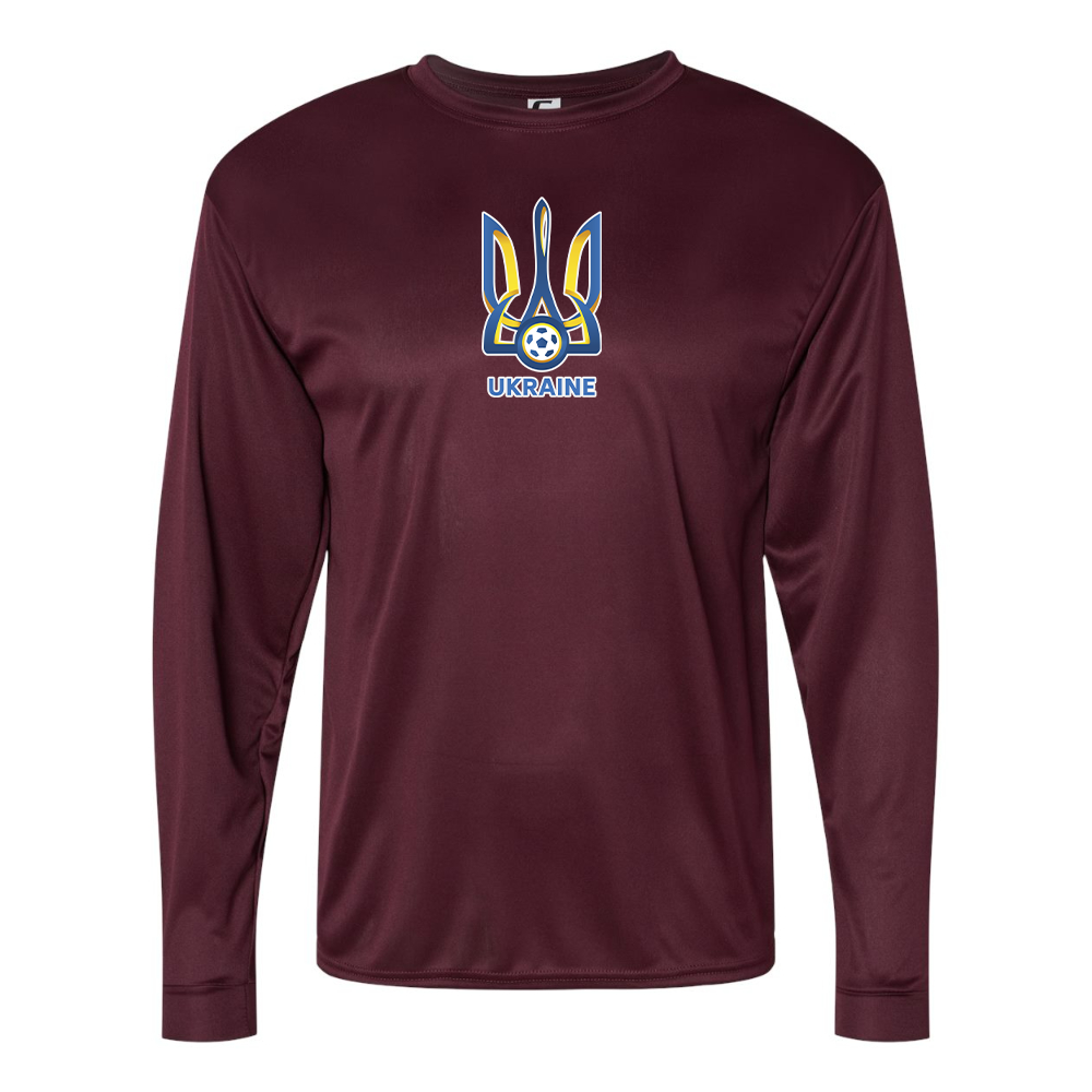 Men's Ukraine National Football Soccer Team Performance Long Sleeve T-Shirt