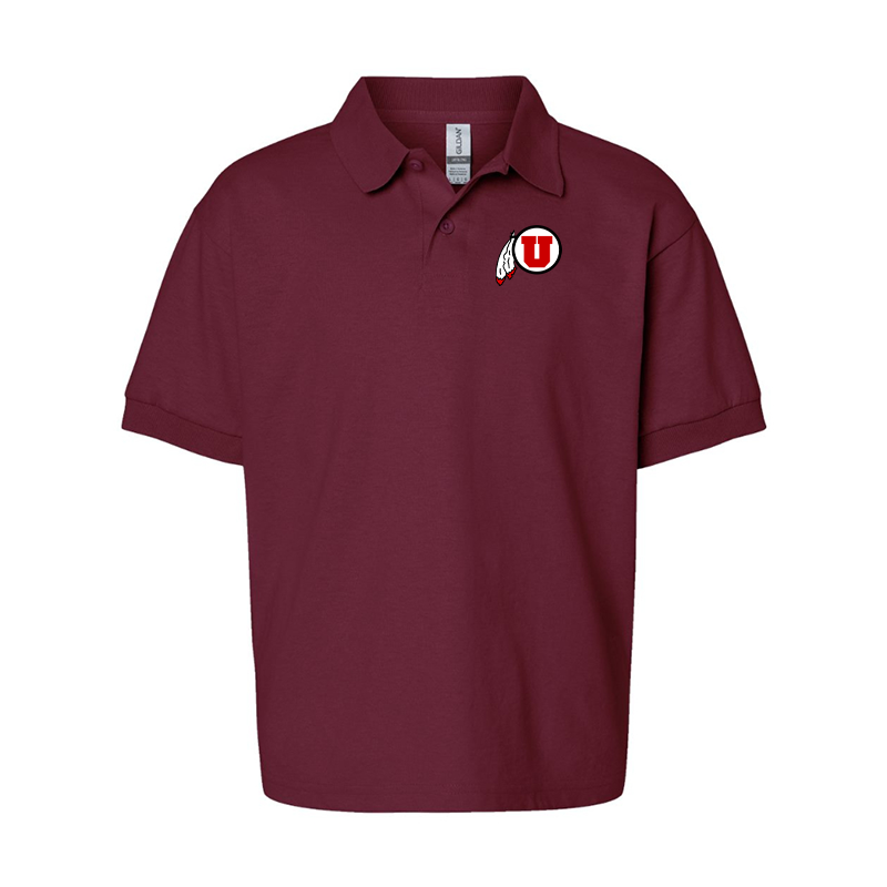 Youth Utah Utes Gildan Dry Blend Jersey Polo