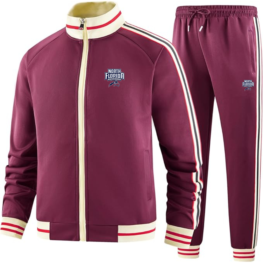 Men's  UNF Ospreys   Tracksuit with Bold Striped Accents and Zippered Front