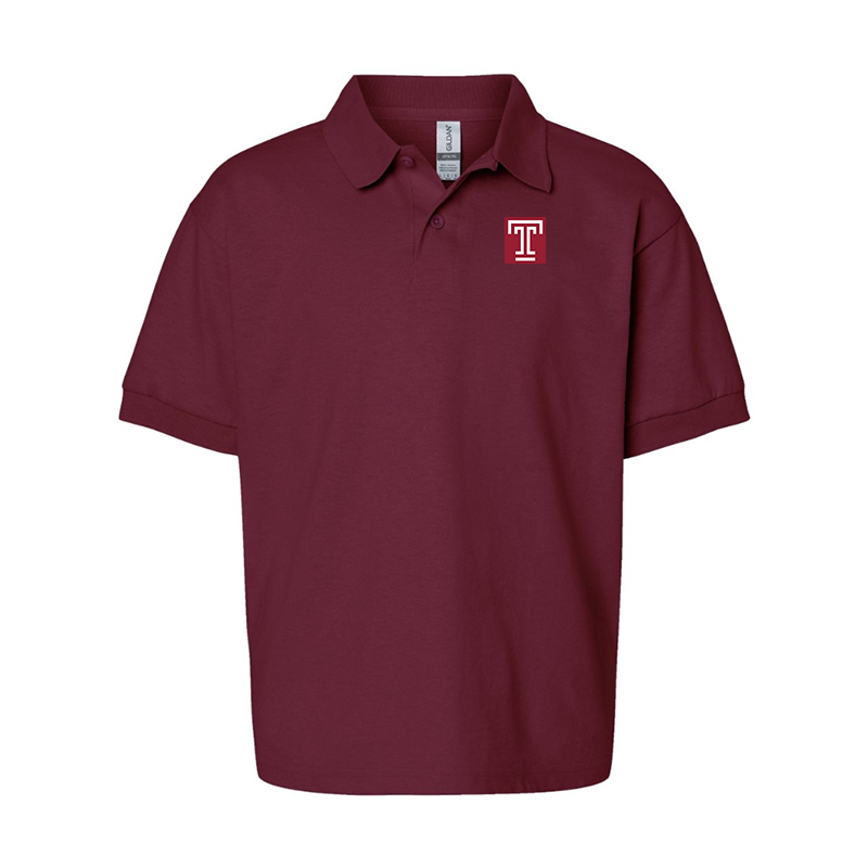 Youth Temple Owls Gildan Dry Blend Jersey Polo
