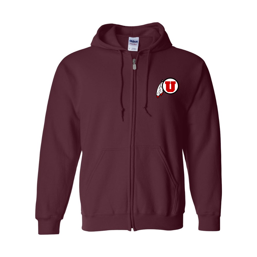Men's  Utah Utes Gildan  Heavy Blend Full Zip Hooded Sweatshirt