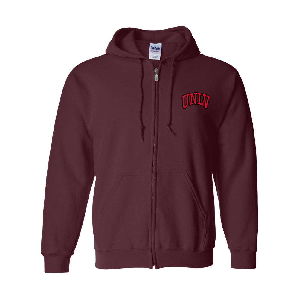 Men's UNLV Rebels Gildan  Heavy Blend Full Zip Hooded Sweatshirt