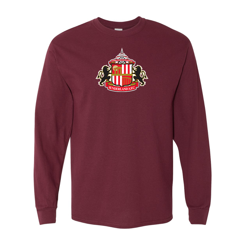 Men's  Sunderland AFC Soccer Gildan Heavy Cotton Long Sleeve T-Shirt