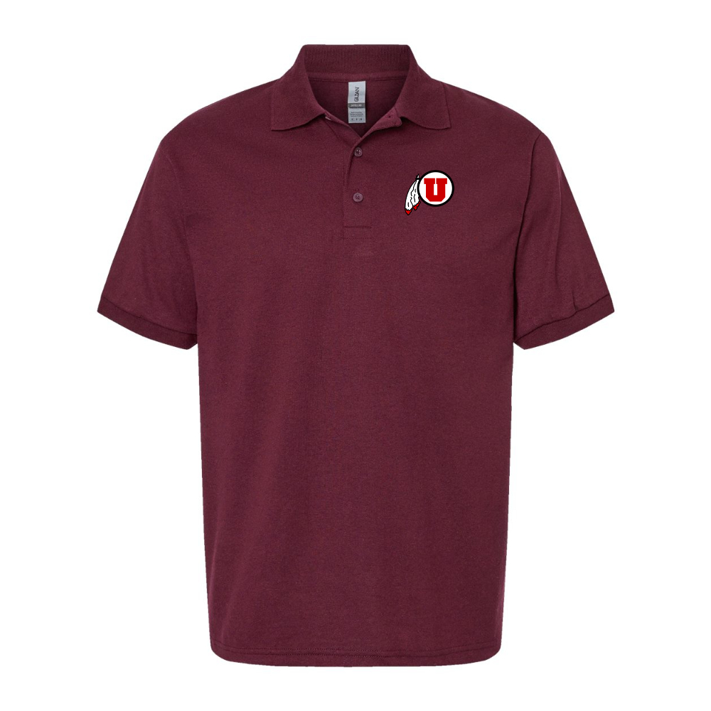 Men's  Utah Utes Gildan Dry Blend Jersey Polo