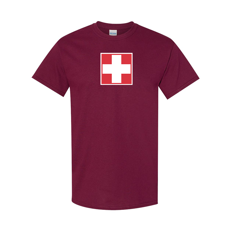 Men's Switzerland National Football Soccer Team Gildan Heavy Cotton T-Shirt