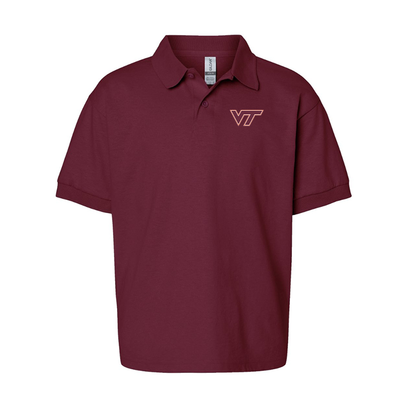 Youth Virginia Tech Hokies  Gildan Dry Blend Jersey Polo