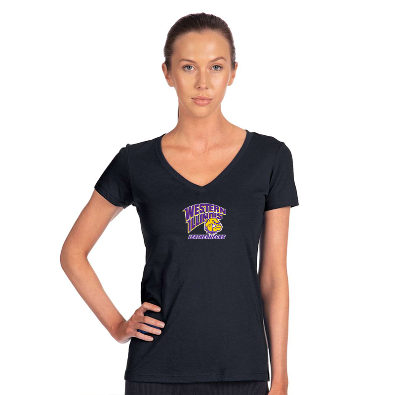 Women's Western Illinois Leathernecks  Next Level V-Neck T-Shirt