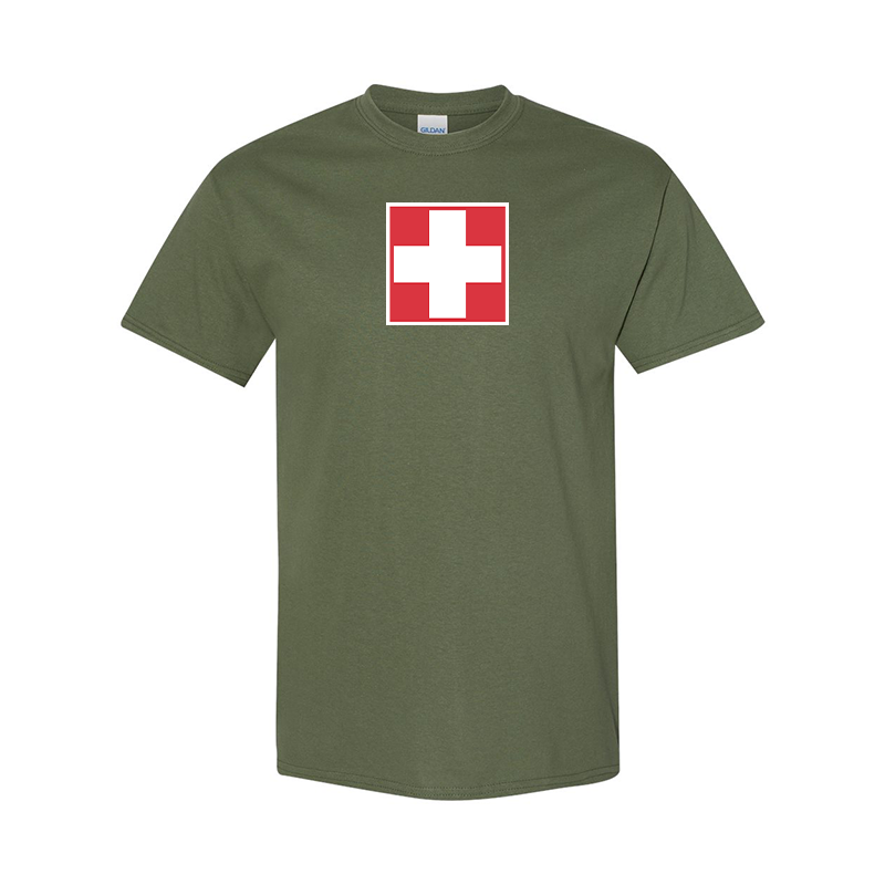 Men's Switzerland National Football Soccer Team Gildan Heavy Cotton T-Shirt