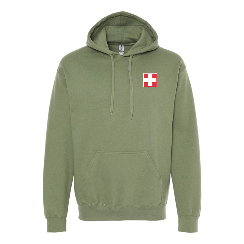 Men's  Switzerland National Football Soccer Team  Softstyle Midweight Hooded Sweatshirt