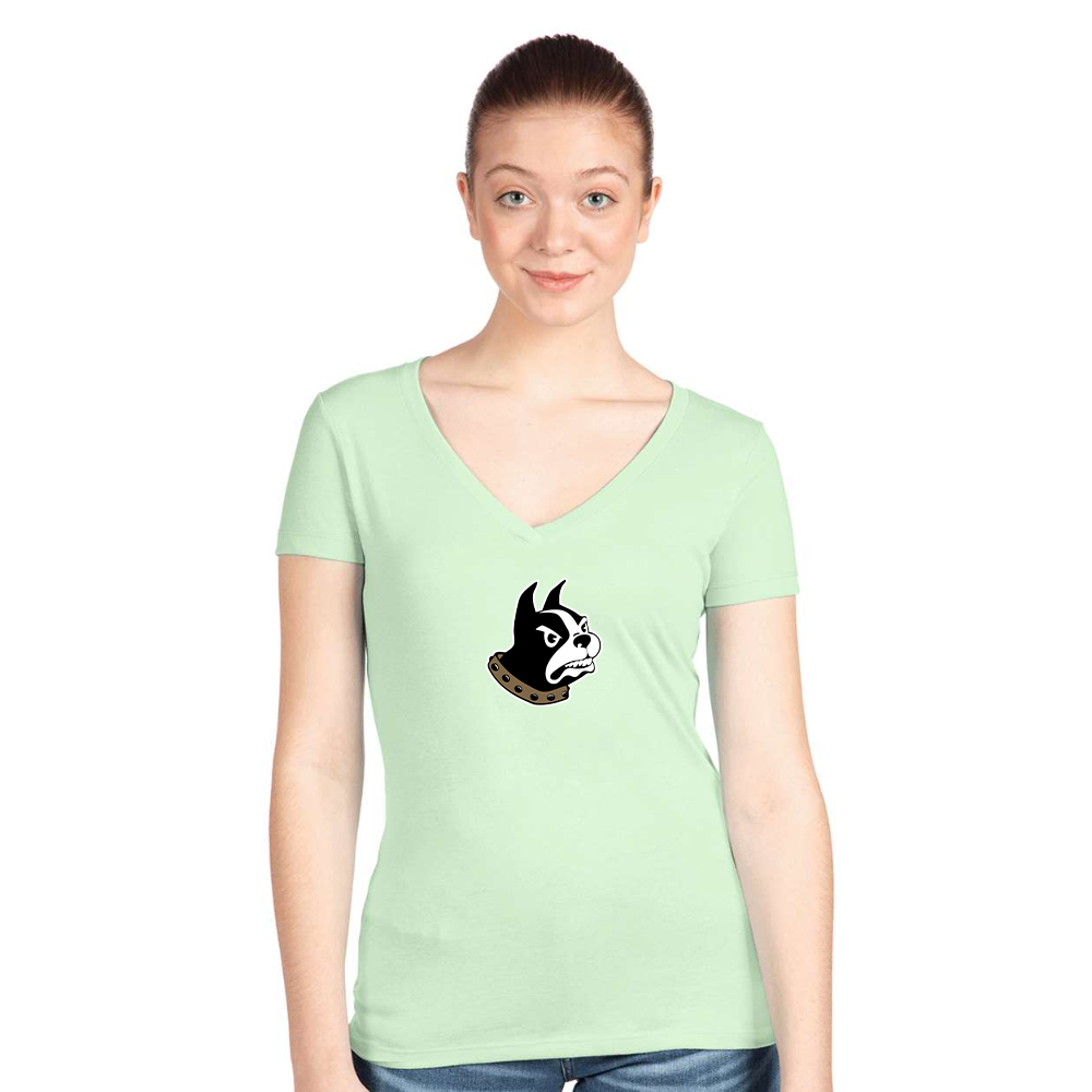 Women's Wofford Terriers  Next Level V-Neck T-Shirt