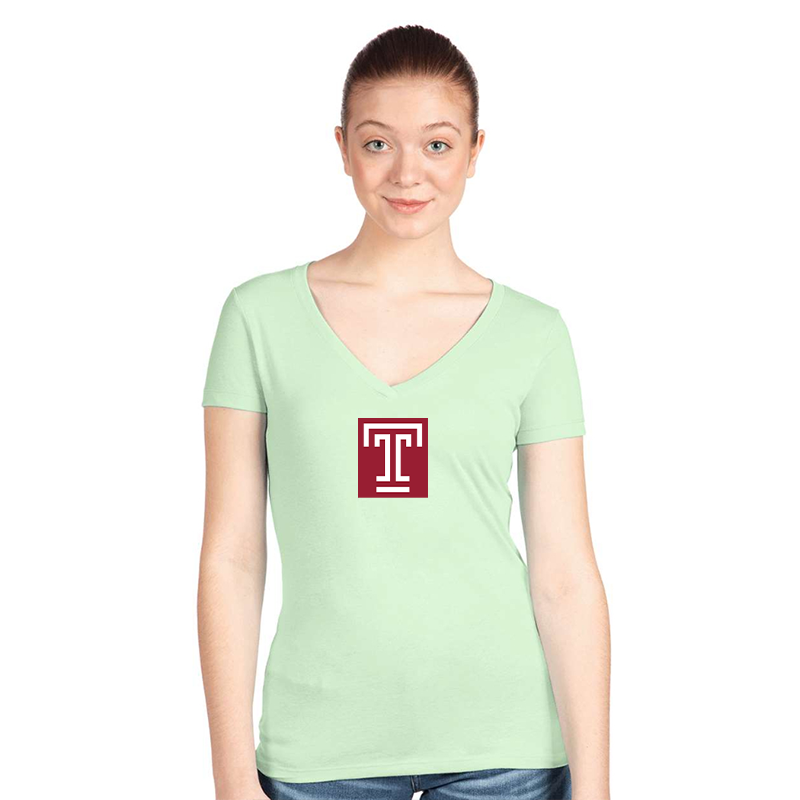 Women's Temple Owls  Next Level V-Neck T-Shirt