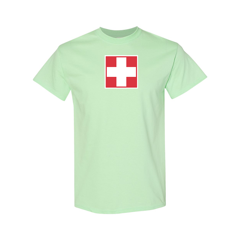 Men's Switzerland National Football Soccer Team Gildan Heavy Cotton T-Shirt